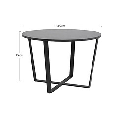 Lisa Design Aurora - table à manger ronde - effet marbre noir - 4 personnes pas cher