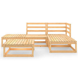 Avis Maison Chic Salon de jardin 5 pcs | Ensemble de Table et chaises | Mobilier d'Extérieur Bois de pin massif -GKD86786