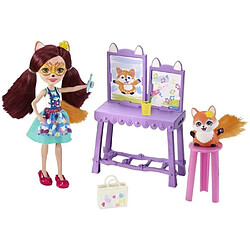 Mattel ENCHANTIMALS - LAtelier de Peinture + Mini Poupee Danessa Biche + Sprint