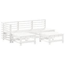 Maison Chic Salon de jardin 5 pcs - Table et chaises d'extérieur - Mobilier/Meubles de jardin Moderne blanc bois massif de pin -MN25576