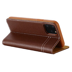 Wewoo Coque Pour iPhone 11 Pro GEBEI Etui de protection en cuir à rabat avec support et fentes cartes Marron pas cher