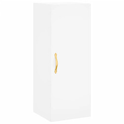 Acheter vidaXL Buffet haut Blanc 34,5x34x180 cm Bois d'ingénierie