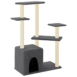 Arbre à chat avec griffoirs,niche pour chat en sisal gris foncé 107,5 cm -MN32377