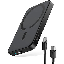 SANAG Batterie Externe Magsafe, Power Bank Magnétique Sans Fil 6000Mah, Pd 20W Usb C Chargeur Portable, Magsafe Batterie Pour Iphone 15/14/13/12 Série, Noir