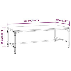 vidaXL Table basse Noir 100x50x35 cm Bois d'ingénierie pas cher