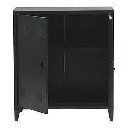 Helloshop26 Casier de bureau armoire meuble de rangement pour bureau atelier chambre acier de bureau métallique à 2 portes 90 x 80 x 33 cm noir mat 03_0006341