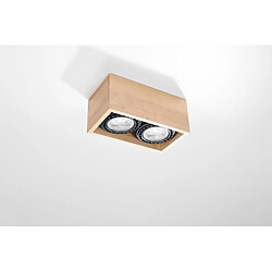 Sollux Downlights Rectangulaires Doubles Plafonniers Flush Light Bois Naturel GU10