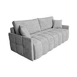 Acheter Mes Canapé 3 places convertible en tissu doux gris clair - RIZDA