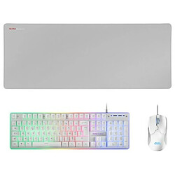 Mars Gaming MCPXWFR clavier Souris incluse USB Français Blanc