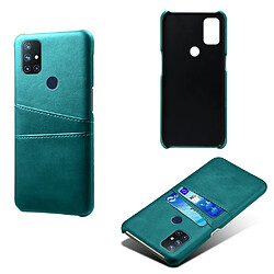 Coque en TPU + PU avec double porte-cartes vert pour votre OnePlus Nord N10 5G