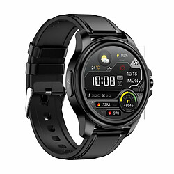 E89 Bracelet Intelligent Hd Plein Écran Tactile Smartwatch Ecg Pression Artérielle Surveillance De L'Oxygène Dans Le Sang Cuir Noir