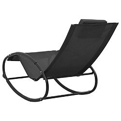 Acheter Helloshop26 Transat chaise longue bain de soleil lit de jardin terrasse meuble d'extérieur avec oreiller acier et textilène noir 02_0012550