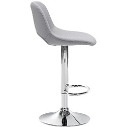 Acheter Decoshop26 Tabouret de bar chaise haute x1 avec repose-pieds en PVC gris piètement métallique chromé 10_0004579