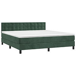 Avis Maison Chic Lit adulte- Lit + matelas + LED,Sommier à lattes de lit matelas et LED Vert foncé 180x200 cm -GKD95407