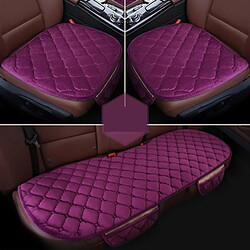 Wewoo 3 PCS / Ensemble Luxueux Chaud Coussin Couverture De Siège De Voiture Universel Avant Couvre Arrière De Pad Anti-dérapant Chaise Tapis De Sans En Peluche Violet pas cher