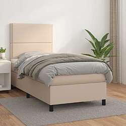 Maison Chic Structures de lit + matelas,Lit à sommier tapissier avec matelas Cappuccino 80x200 cm -MN12024