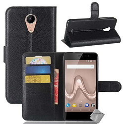 Htdmobiles Housse etui portefeuille pour Wiko Tommy 2 Plus + verre trempe - NOIR