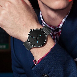 Avis Justgreenbox Montre pour hommes en acier à mailles de style décontracté ultra mince - 1377222