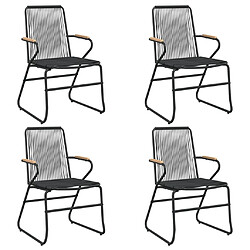 Acheter Maison Chic Mobilier à dîner 5 pcs de jardin - Ensemble table et chaises d'extérieur - Salon/Mobilier de jardin classique Noir Rotin PVC -MN33290