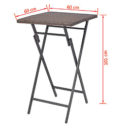 vidaXL Ensemble à manger d'extérieur pliable 5pcs Acier Résine tressée pas cher