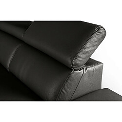 VENESETTI Canapé d'angle en 100% tout cuir épais de luxe italien, 5/6 places KASINI, noir, angle droit pas cher