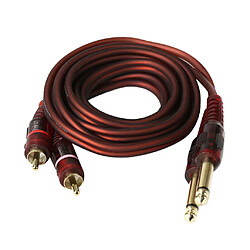 4x 6,35 mm à 2RCA Câble, RCA Câble Plaqué Or, 6,35mm Mâle à 2 RCA Mâle, Adaptateur Audio Stéréo RCA Câble - 1,5 m pas cher