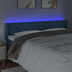 Acheter Maison Chic Tête de lit scandinave à LED,meuble de chambre Bleu foncé 203x16x78/88 cm Velours -MN15023