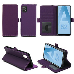 Xeptio Samsung Galaxy A52 4G / A52 5G Housse portefeuille violette Protection à Rabat avec Porte Cartes - Etui violet Folio Coque Antichoc