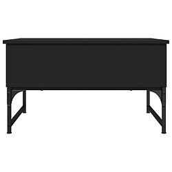 ComfortXL Table Basse Noir 70x50x40 Cm Bois D'ingénierie Et Métal pas cher