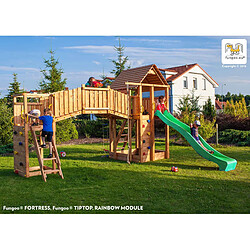 Aire de jeux en bois Rainbow Fortress Tip multiactivités de Fungoo