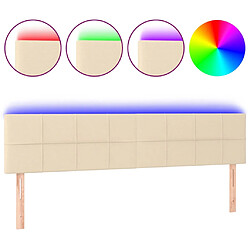 vidaXL Tête de lit à LED Crème 200x5x78/88 cm Tissu