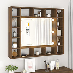 Avis vidaXL Armoire à miroir avec LED Chêne marron 91x15x76,5 cm