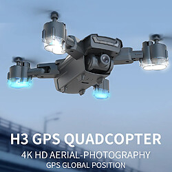 Nouveau H3 GPS Drone 4K double caméra HD 5G Wifi FPV Drone RC Quadcopter Follow Me Noir