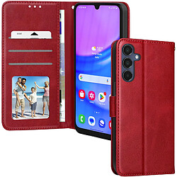 Avizar Étui pour Samsung Galaxy A16 Dragonne Clapet Support Portefeuille Rouge