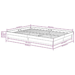 vidaXL Cadre de lit sans matelas bois massif pas cher