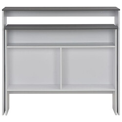 Avis vidaXL Table de bar avec 2 dessus de table Blanc et gris 130x40x120 cm