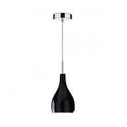 Luminaire Center Suspension Soho chrome poli et noir Glass 1 ampoule