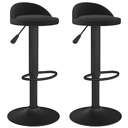 vidaXL Tabourets de bar lot de 2 Noir Velours