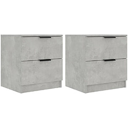 Maison Chic Lot de 2 Tables de chevet,Table de nuit,Table d'appoint pour salon Gris béton Bois d'ingénierie -MN99881