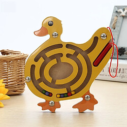 Wewoo Jouet en bois Enfants Puzzle En Magnétique Petite Taille Canard Motif Animal Maze