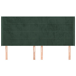 Avis Maison Chic Tête de lit moderne avec oreilles pour chambre - Décoration de lit Vert foncé 203x16x118/128 cm Velours -MN88604