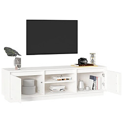 Avis Maison Chic Meuble TV scandinave - Banc TV pour salon Blanc 140x35x40 cm Bois de pin massif -MN25711