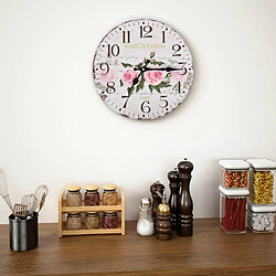 Decoshop26 Horloge murale vintage Fleur 30 cm DEC022256