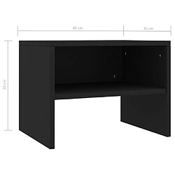 vidaXL Table de chevet Noir 40x30x30 cm Bois d'ingénierie pas cher