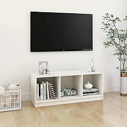 Maison Chic Meuble TV scandinave - Banc TV pour salon Blanc 104x33x41 cm Bois de pin massif -MN64431