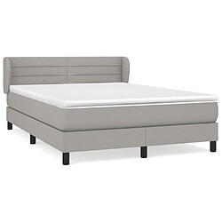 Maison Chic Lit Adulte - Lit simple Lit à sommier tapissier avec matelas moelleux - Meuble de Chambre - Gris clair 140x200cm Tissu -MN76158