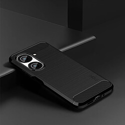 Coque en TPU MOFI surface brossée, texture fibre de carbone, anti-chutte pour votre Asus Zenfone 9 5G - noir