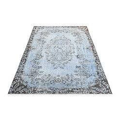 Vidal Tapis de laine 201x122 Bleu Ultra Vintage pas cher