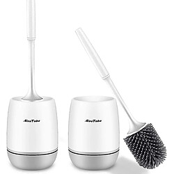 Universal Porte-brosse de toilette Porte-brosse de toilette en silicone 2 emballages d'amplificateurs muraux ; Brosse de toilette en silicone.