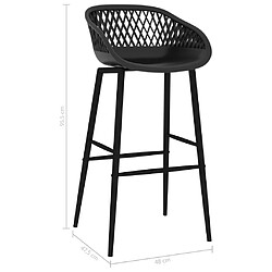 vidaXL Chaises de bar lot de 4 noir pas cher